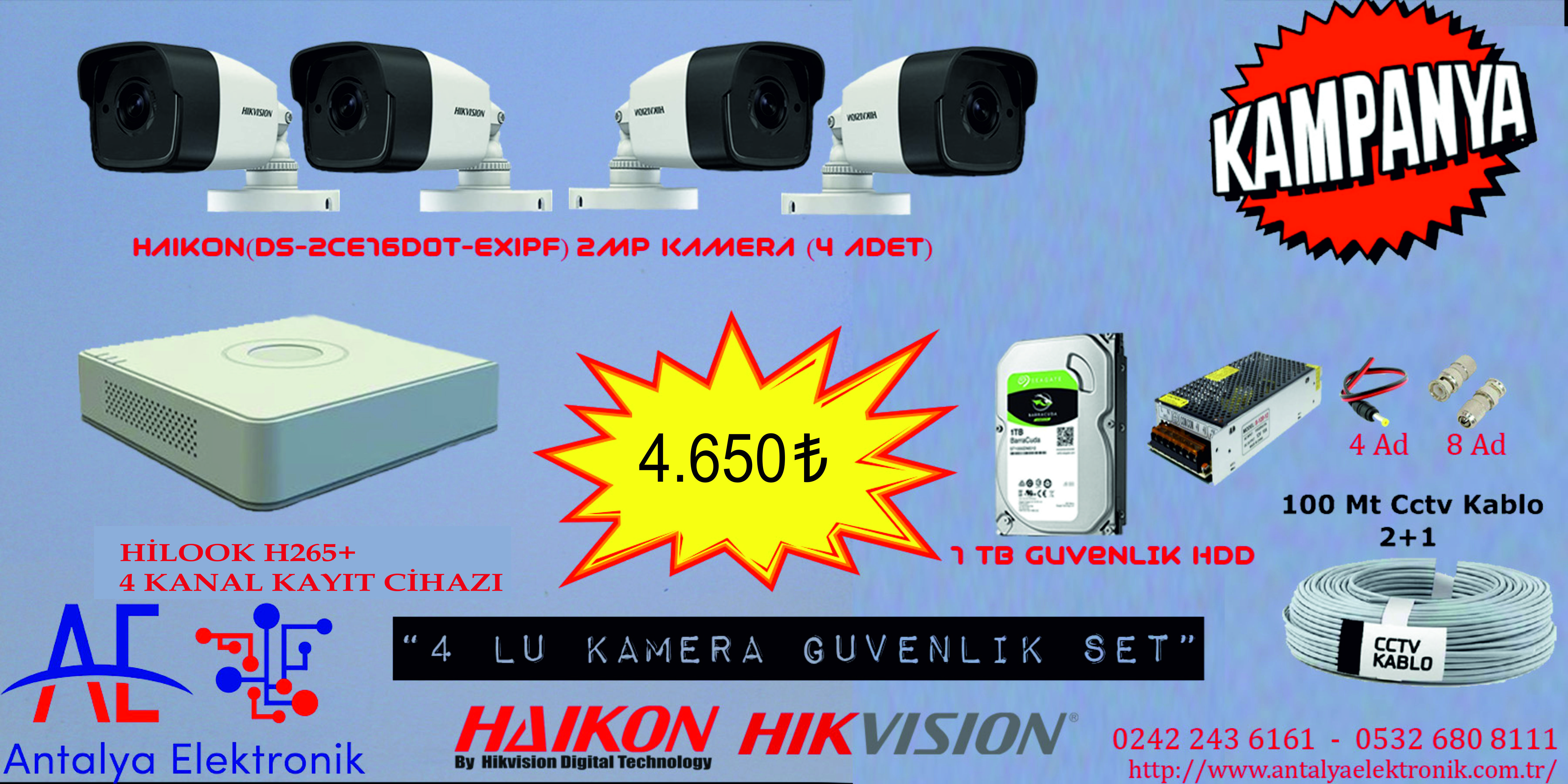 4 LüİR Güvenlik Kamera Paketi